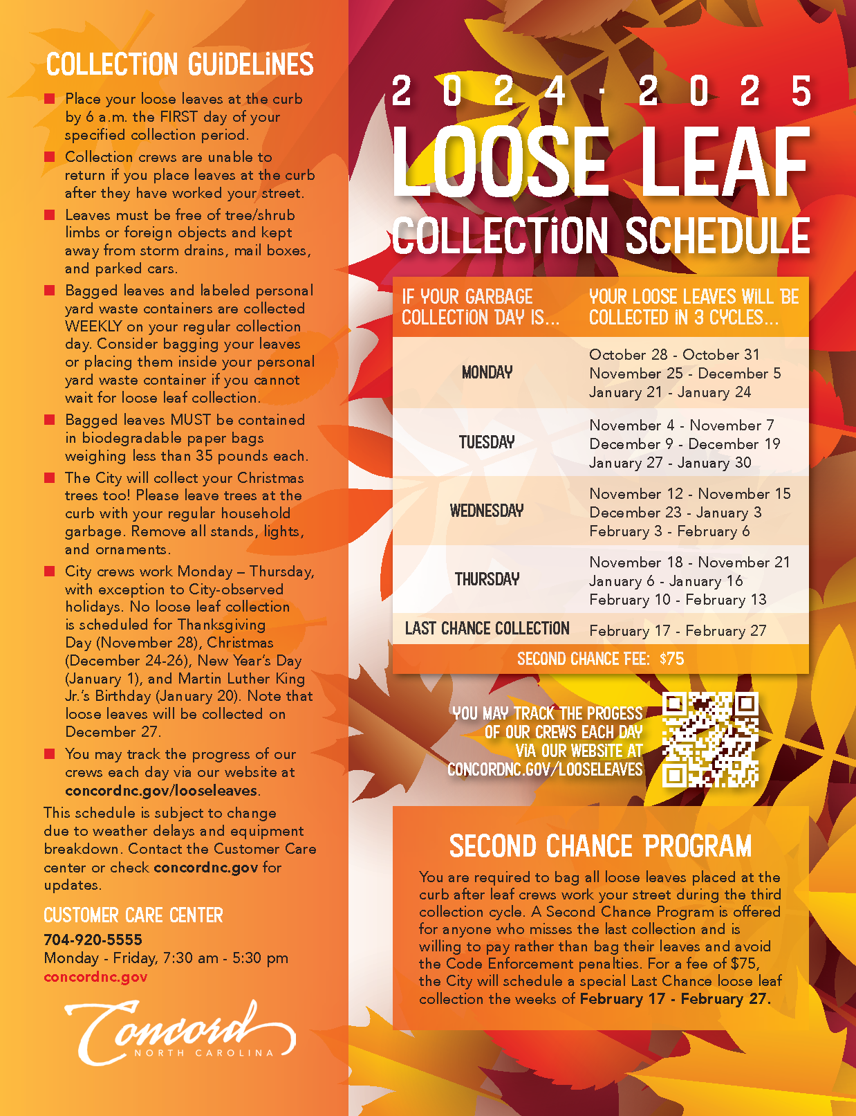 Loose Leaf Schedule