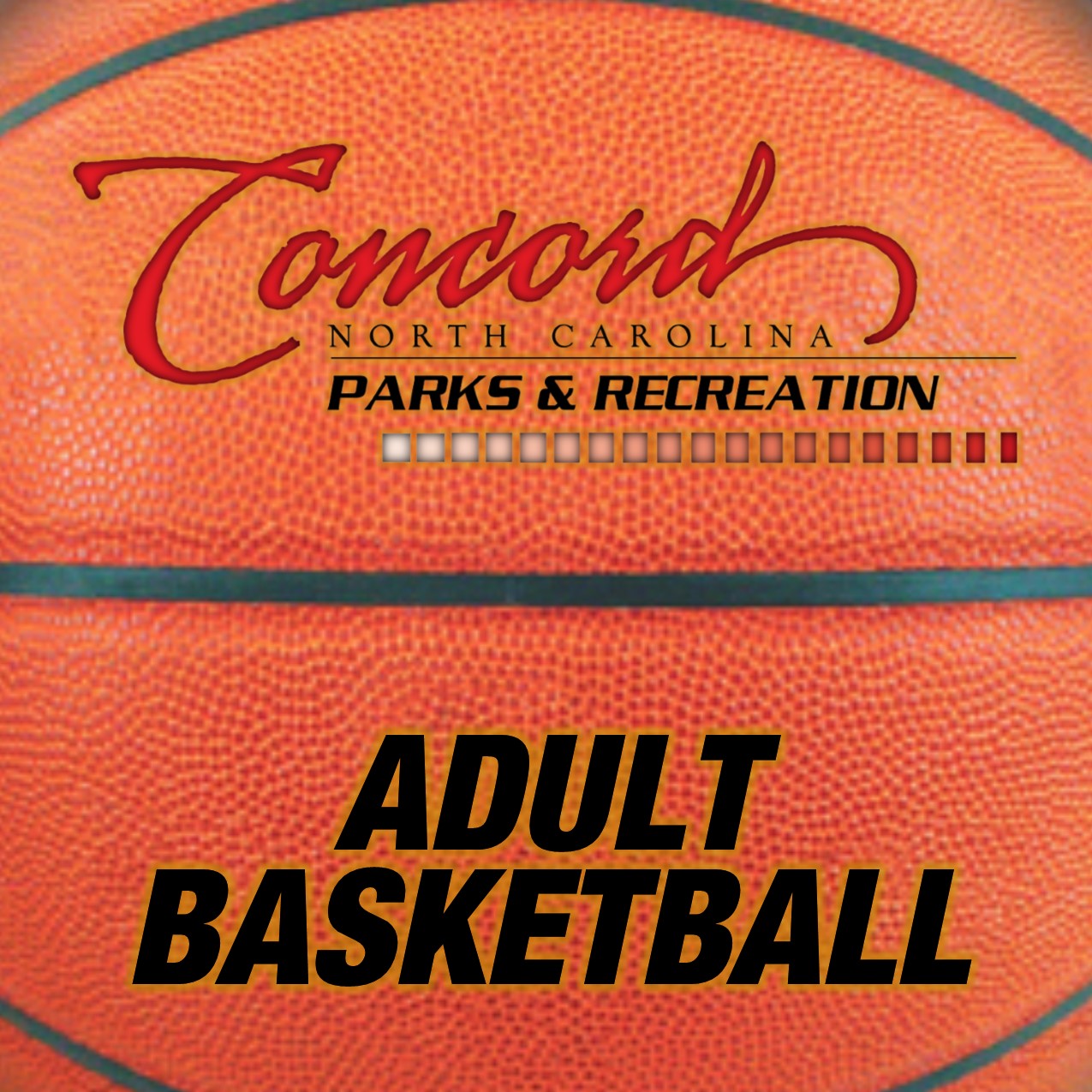 Adult Basketball with Concord Parks and Recreation Logo