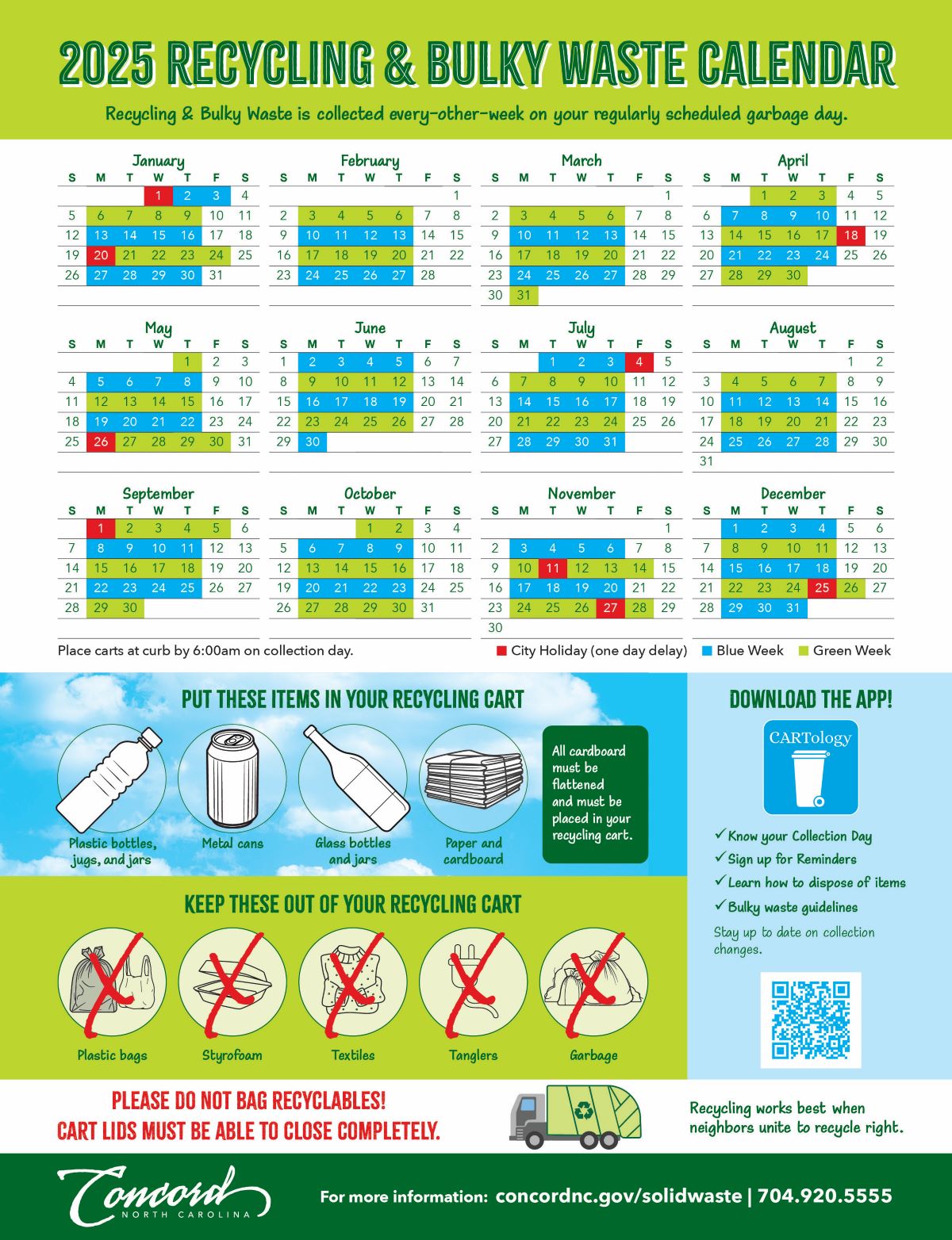 Clickable Image of the 2025 Recyling & Bulky Waste Calendar